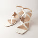 Twisted Block Heels - White