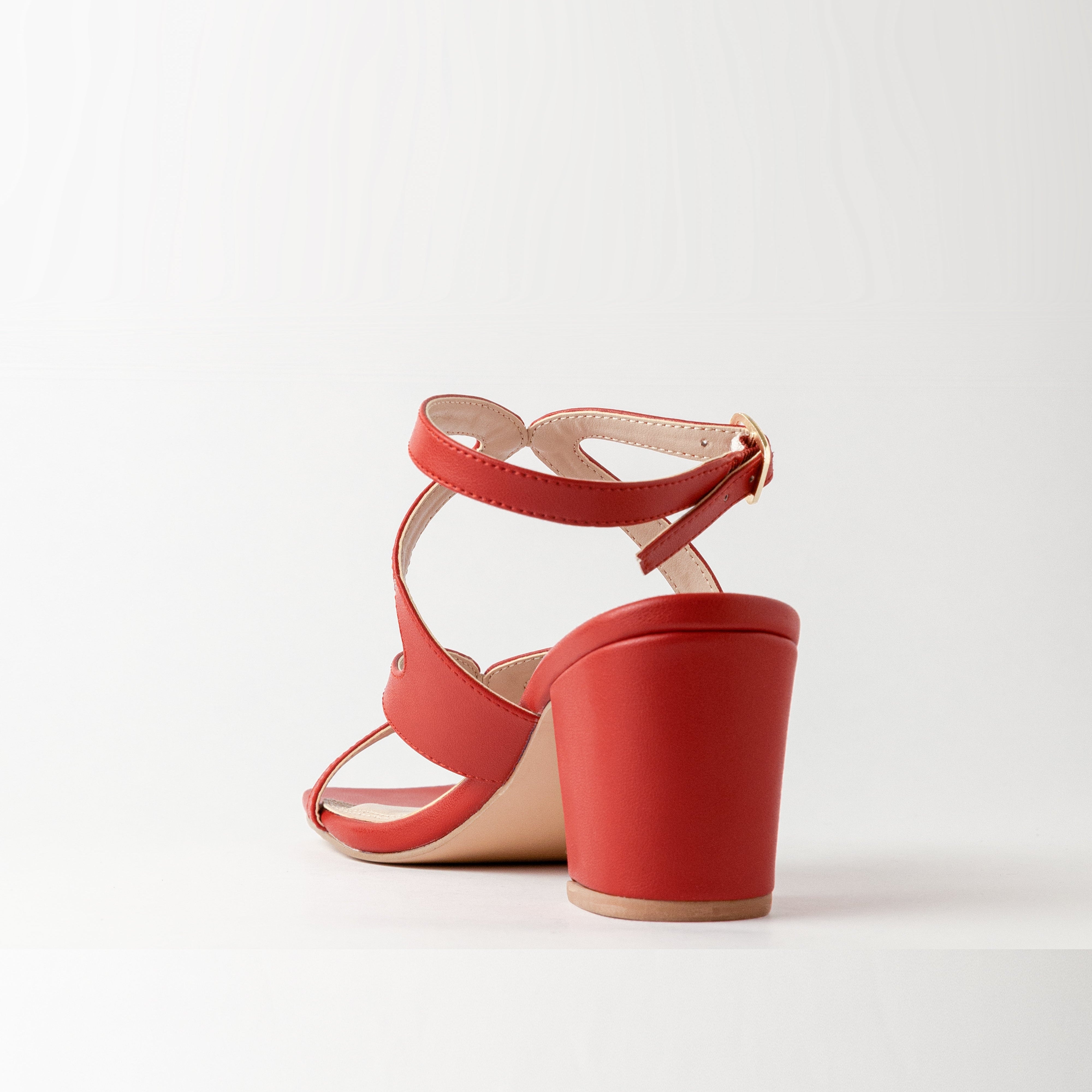 Image of Twisted Block Heels - Red
