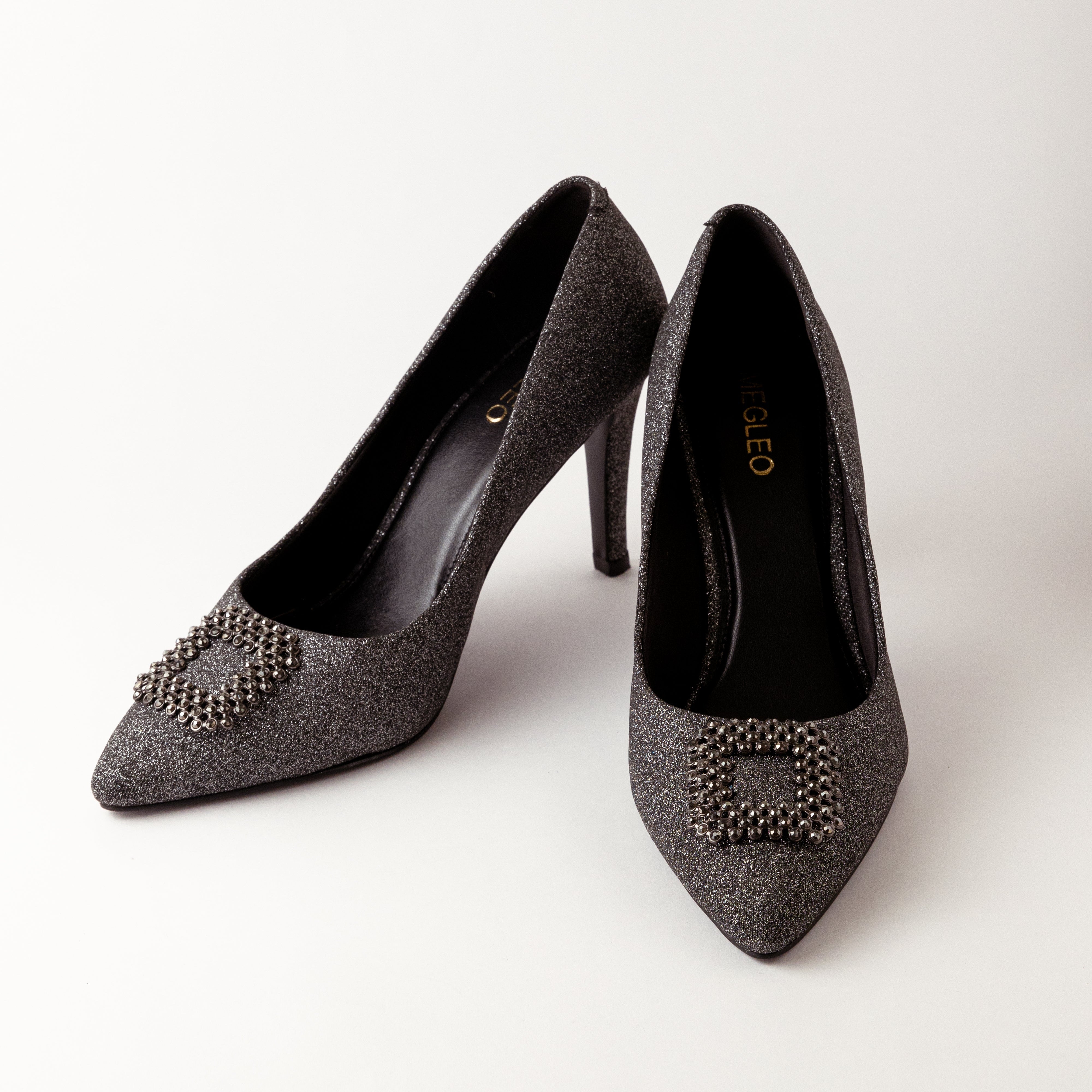 Image of Vegan Glitter Stilettos - Black