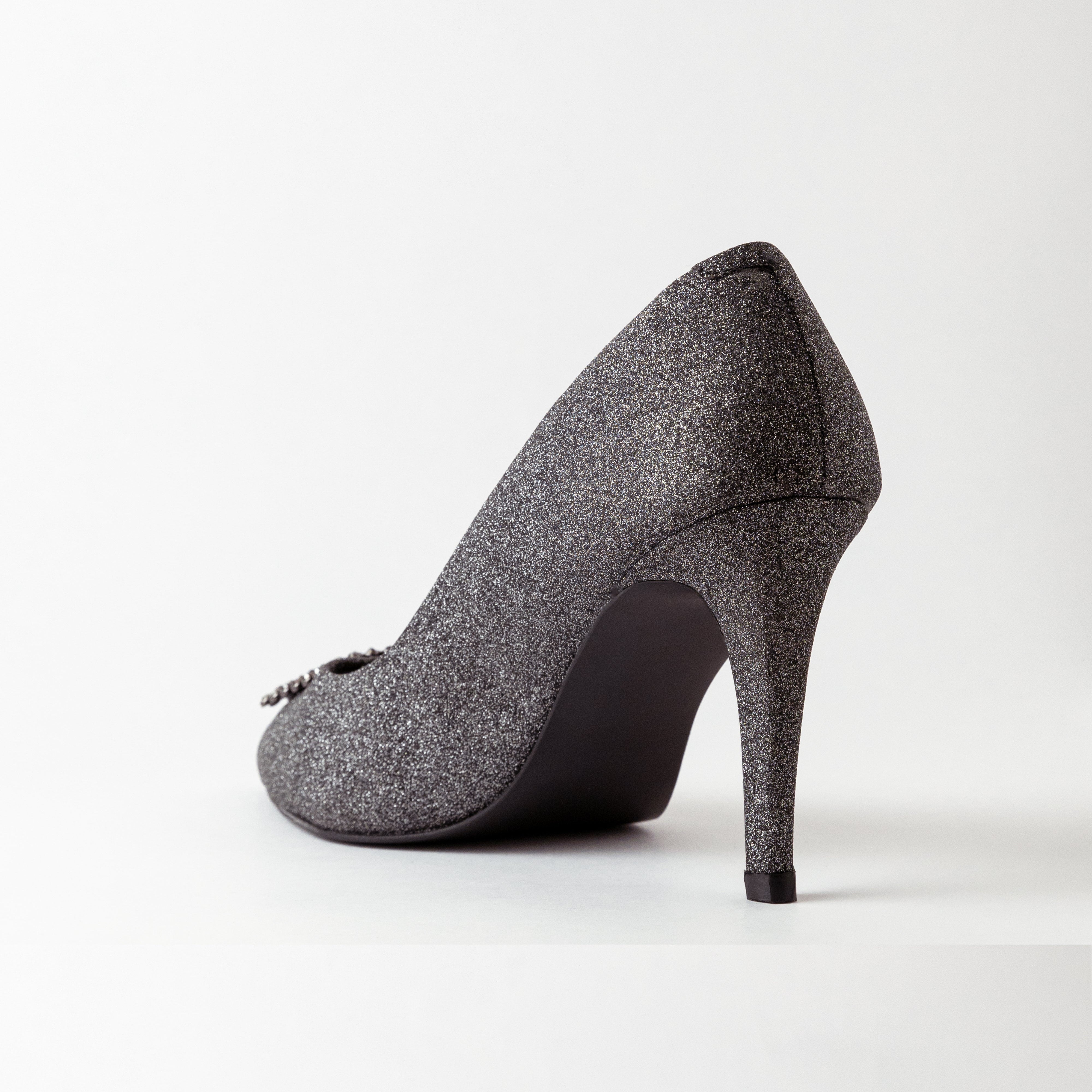 Image of Vegan Glitter Stilettos - Black