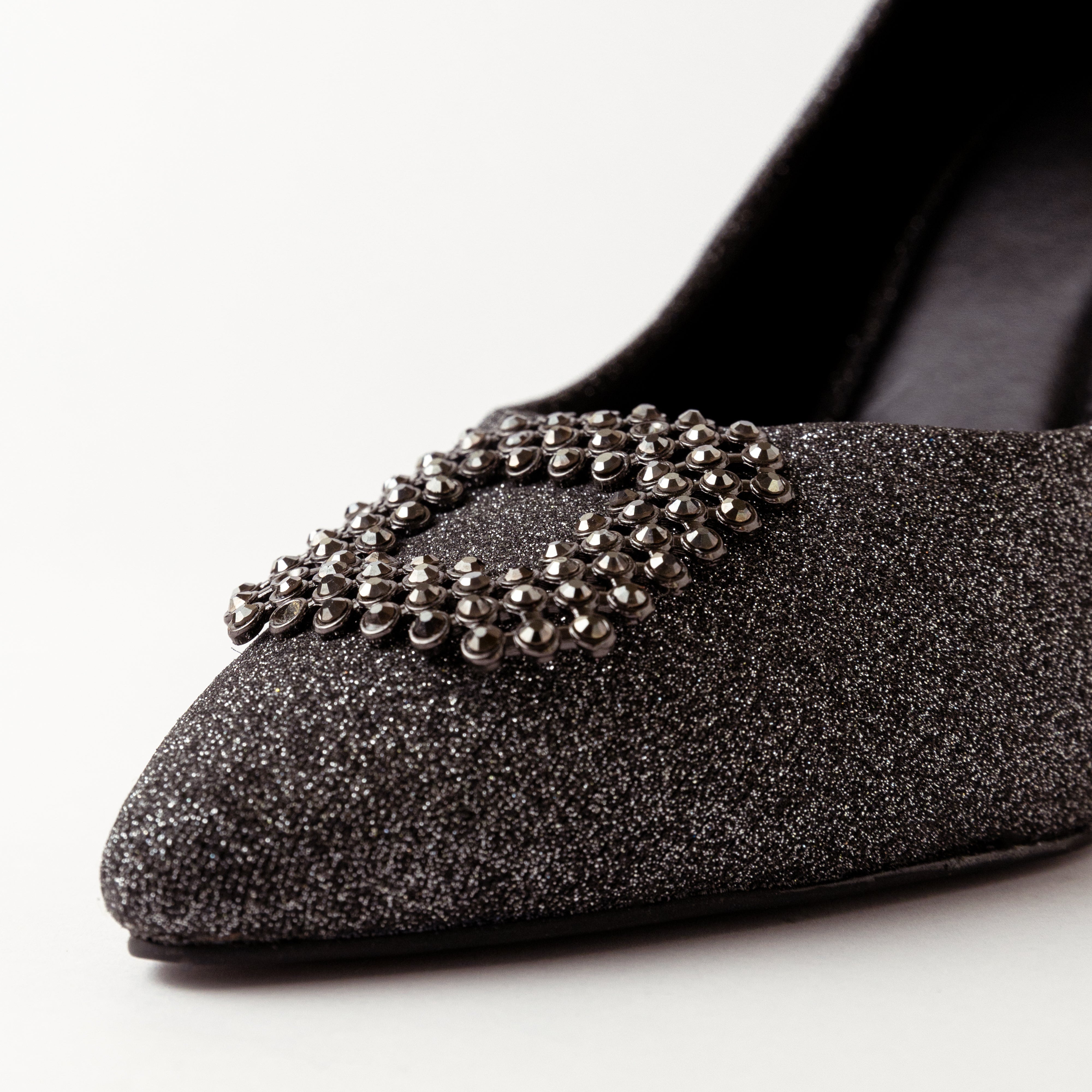 Image of Vegan Glitter Stilettos - Black