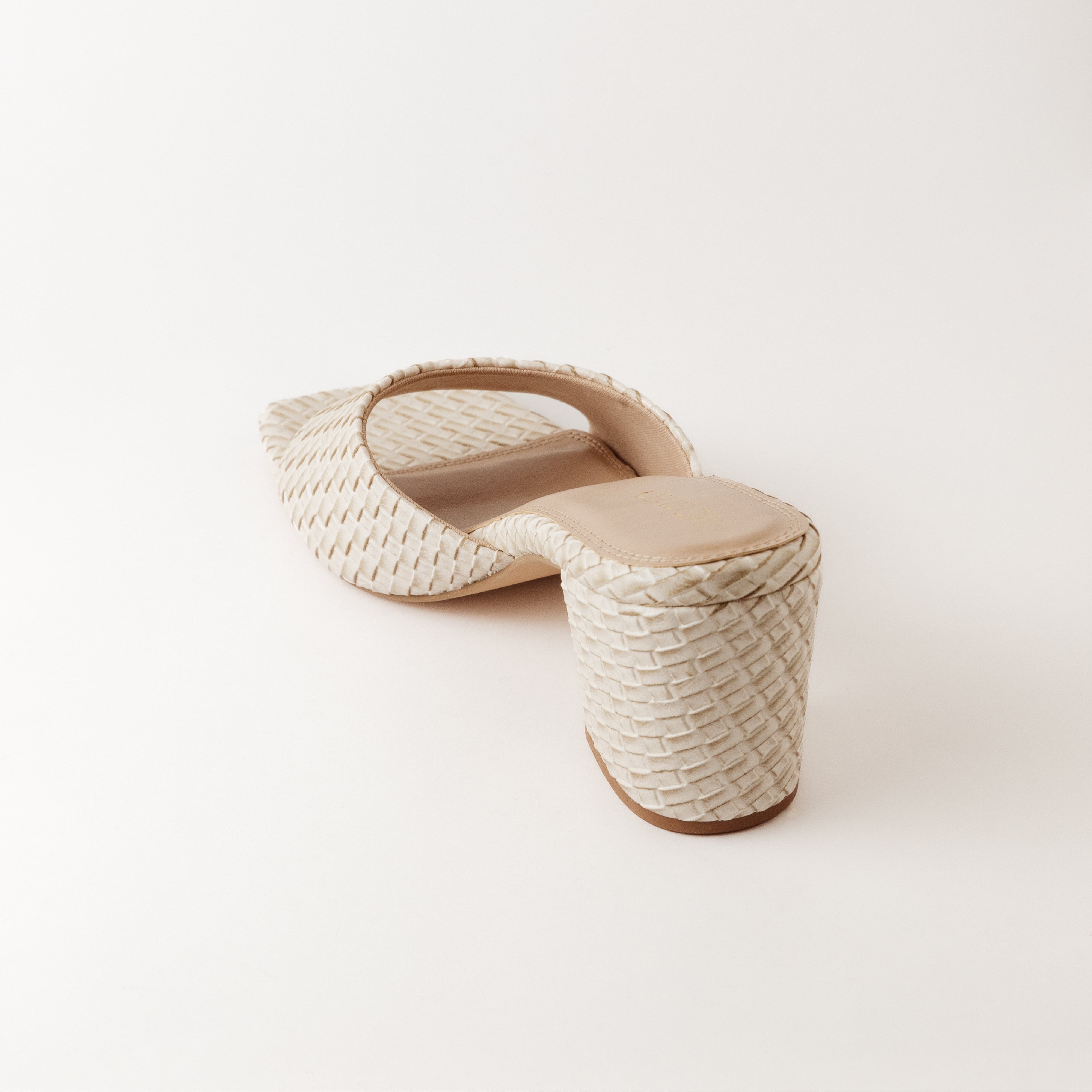 Image of Textured Off-White Block Heels