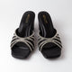 Black Handmade Embroidered Strap Heels
