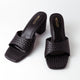 Textured Black Block Heels