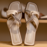 Crystal Vegan Flats -  Cream