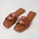 Tan Croco Vegan Flats