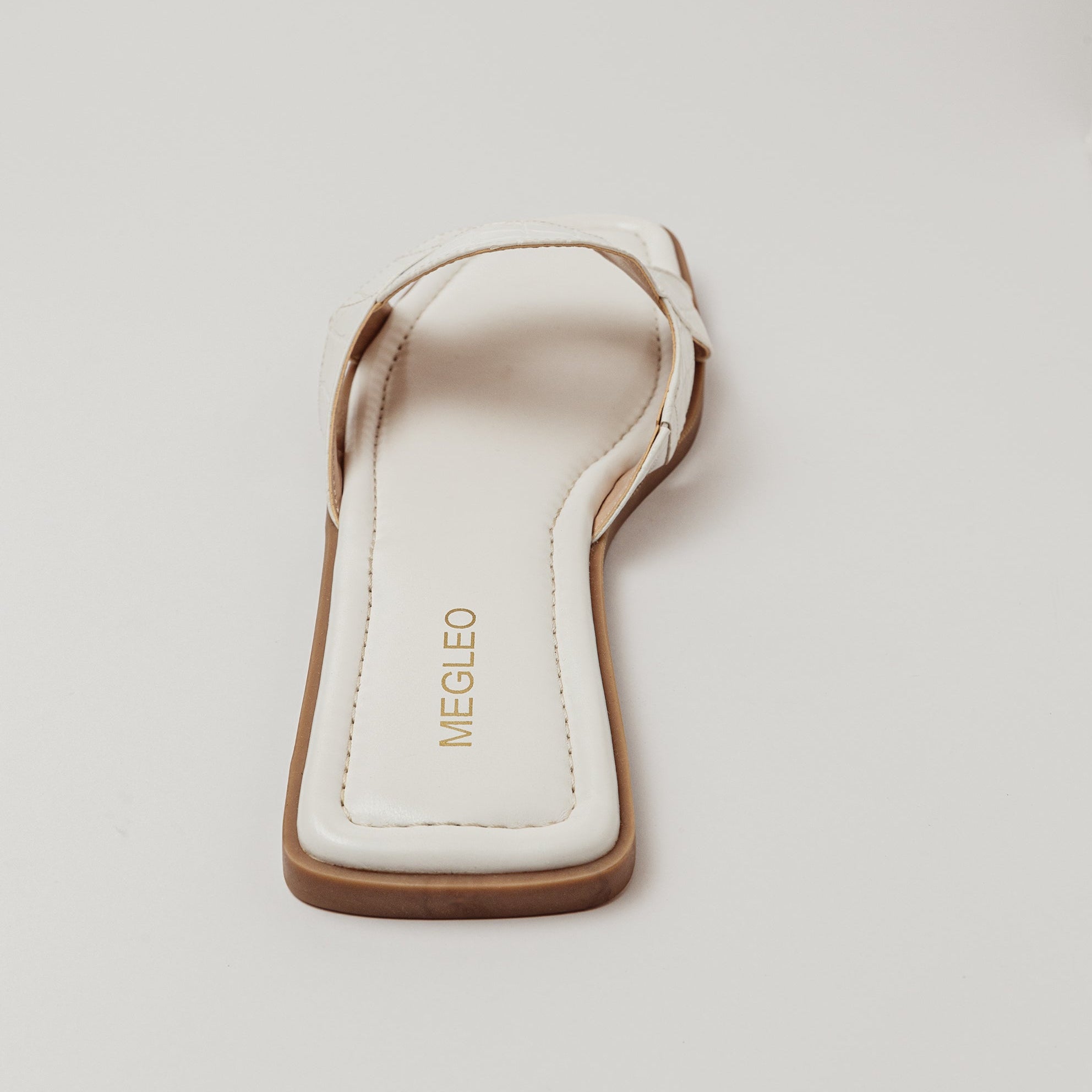 Image of Croco Vegan Flats - White