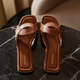 Tan Croco Vegan Flats