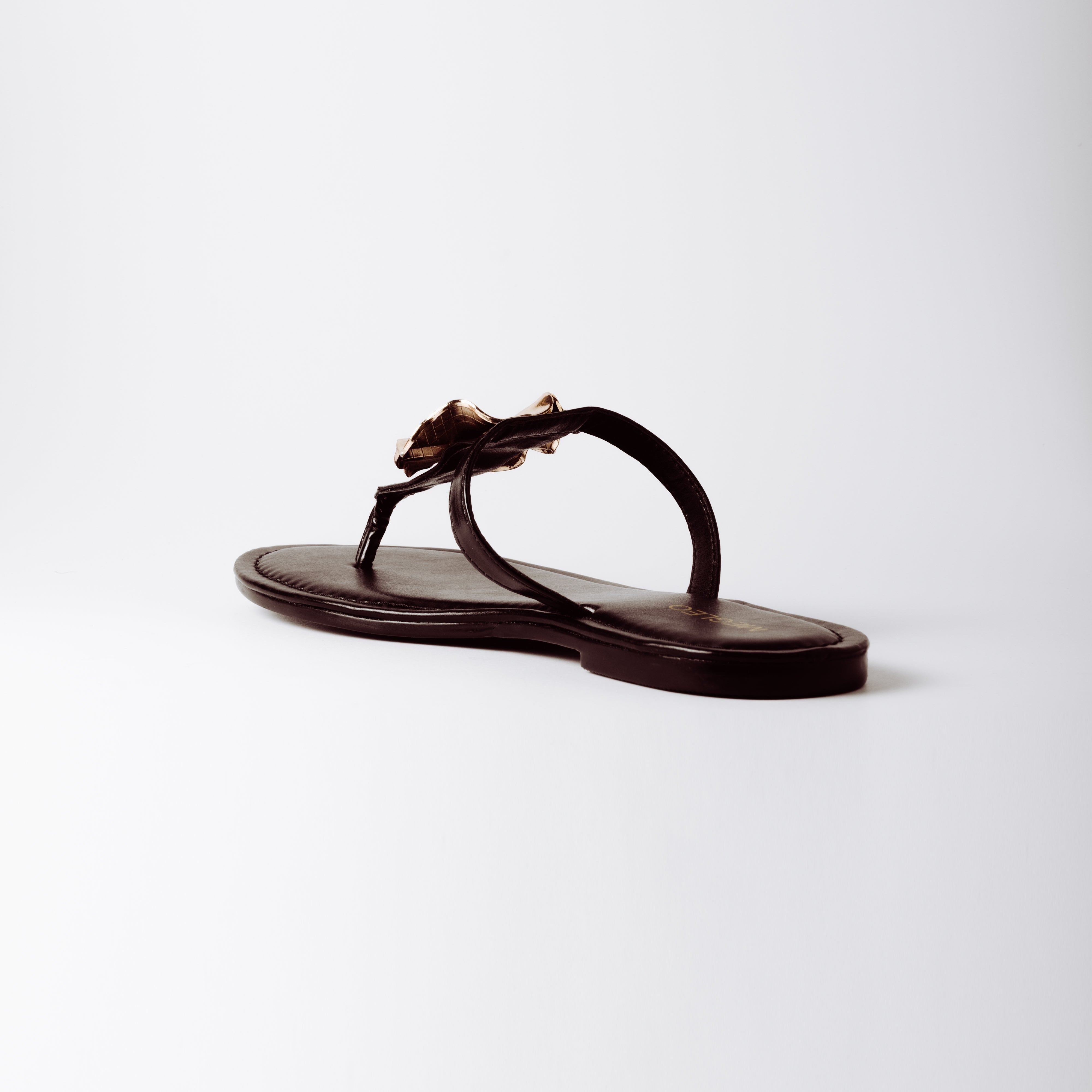 Image of Gold Petal Black Vegan Flats