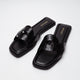 Black Croco Vegan Flats