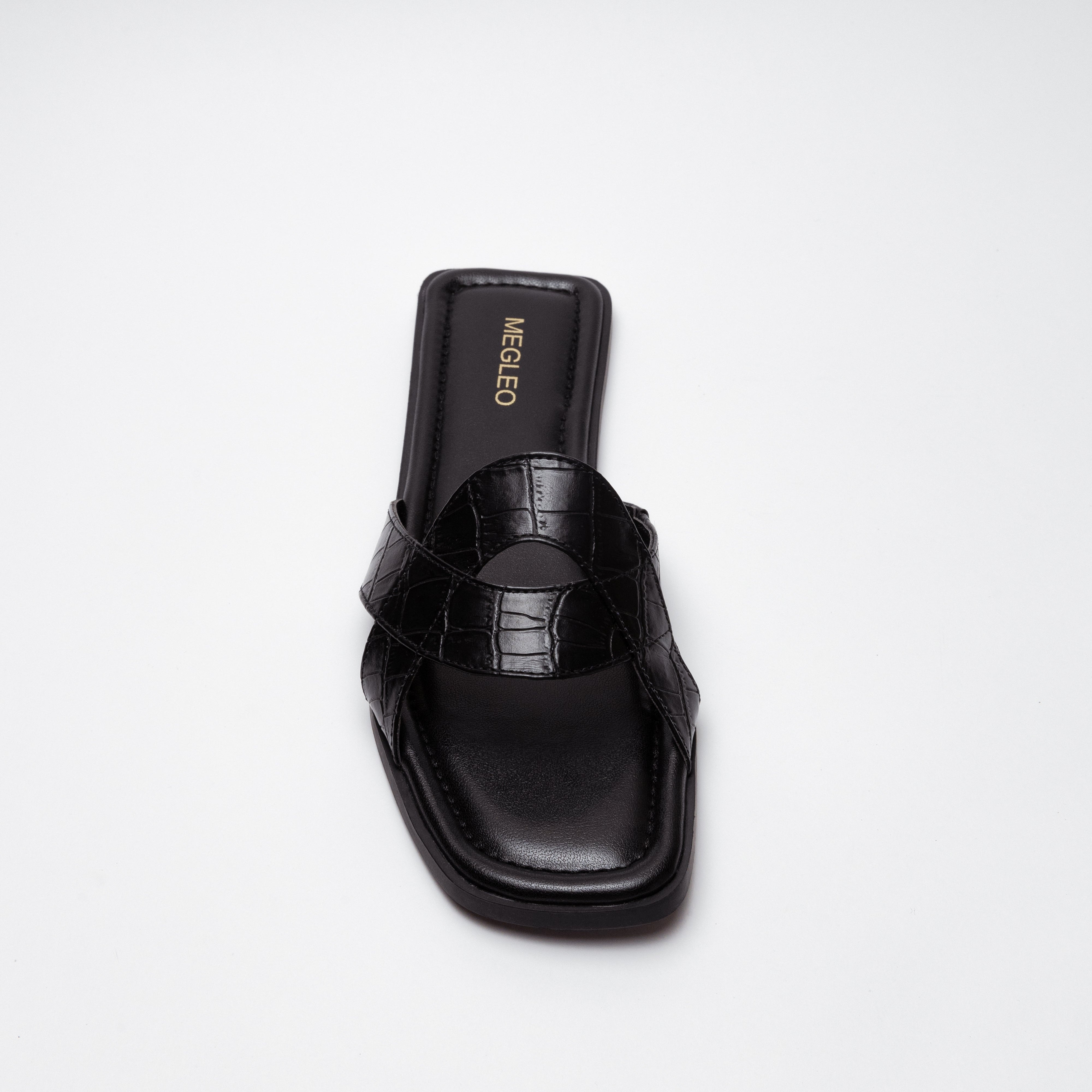 Image of Black Croco Vegan Flats