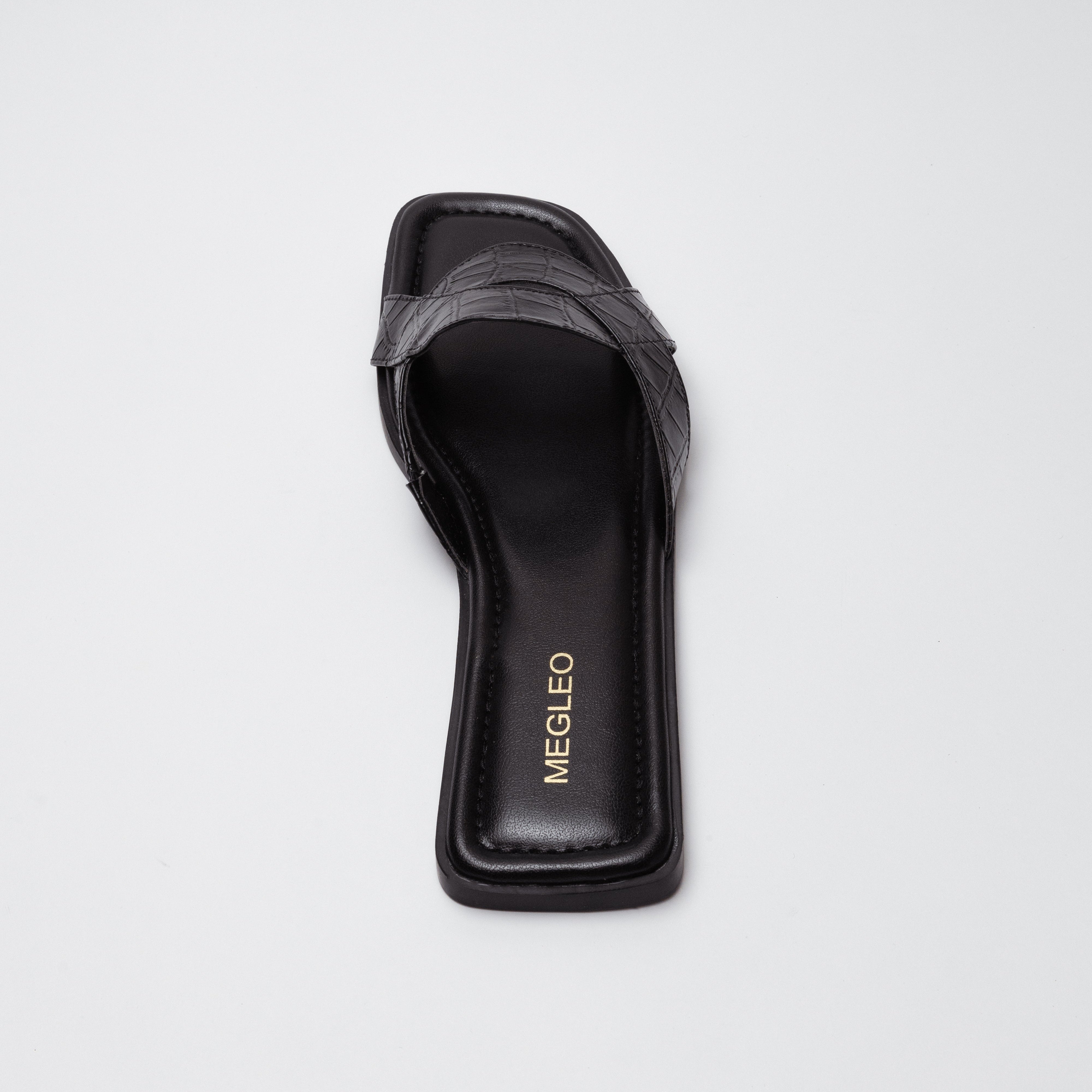 Image of Black Croco Vegan Flats
