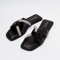 Crystal Vegan Flats - Black