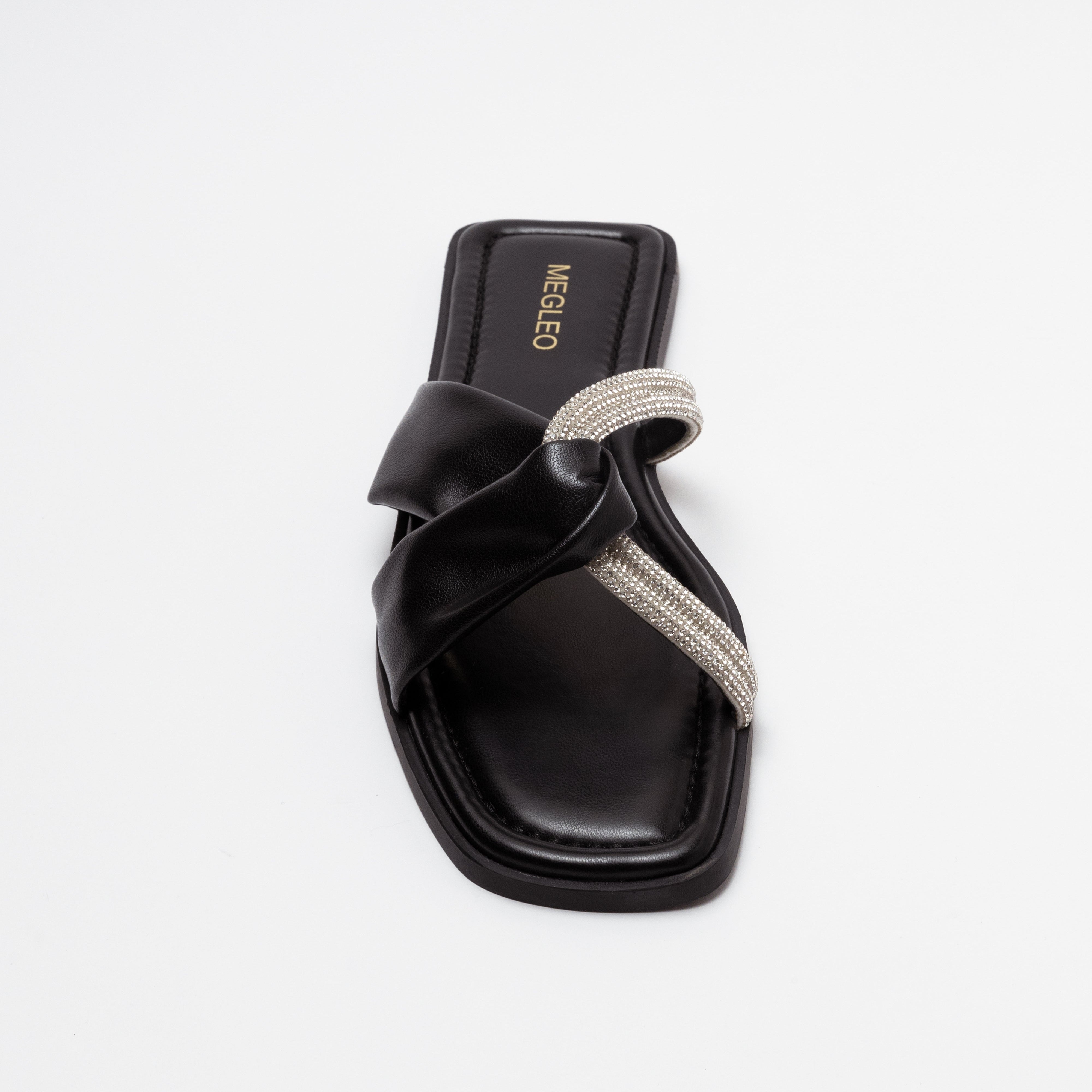 Image of Crystal Vegan Flats - Black