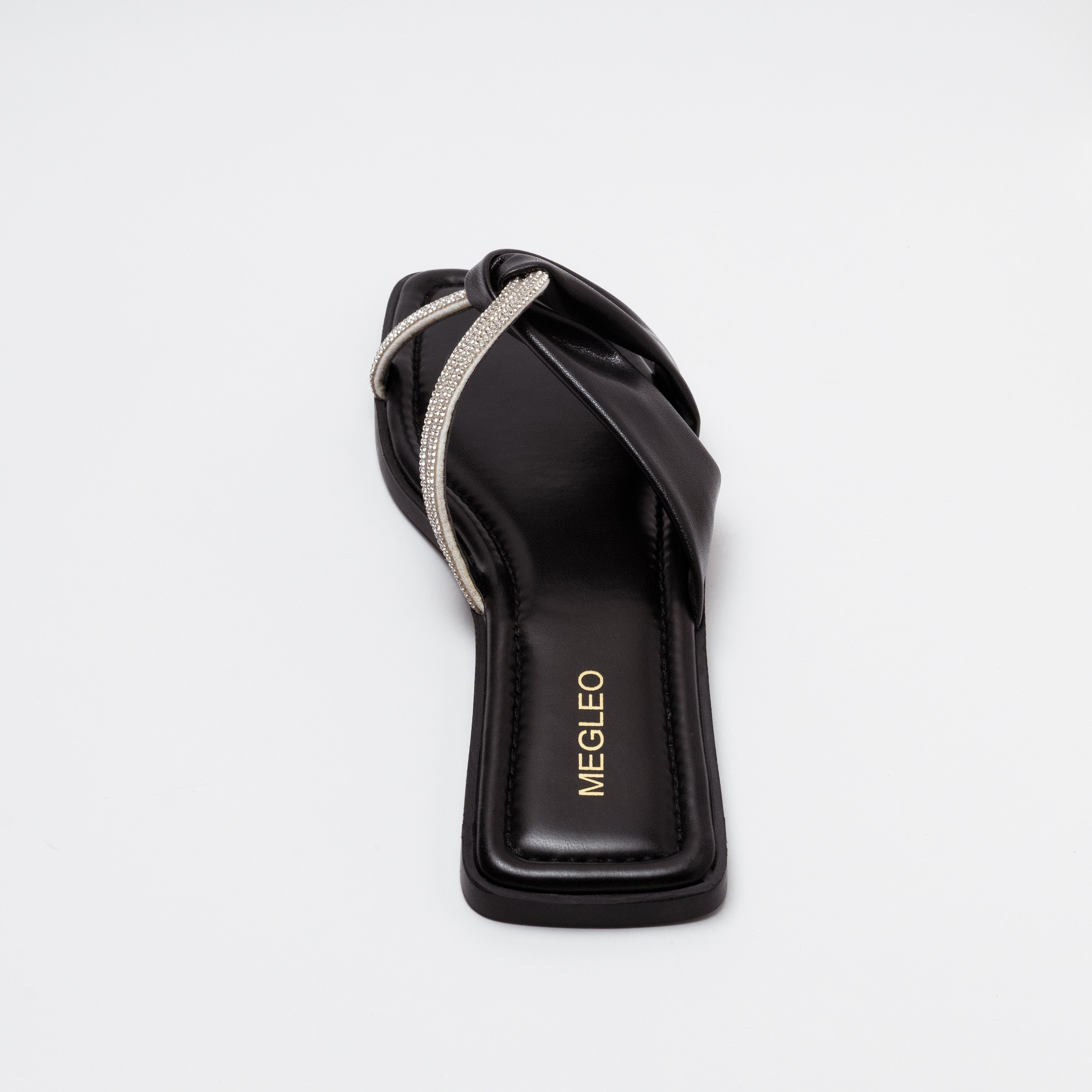 Image of Crystal Vegan Flats - Black