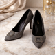Vegan Glitter Stilettos - Black